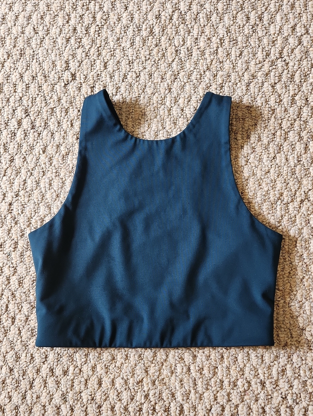 girlfriend collective Deep Teal High-Neck Crop Tank